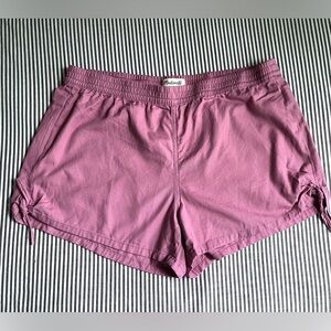 Madewell Pink Pull Up Shorts with Knot detail
